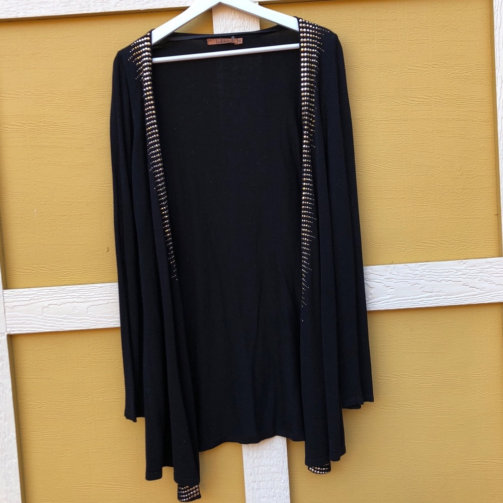 black cardigan